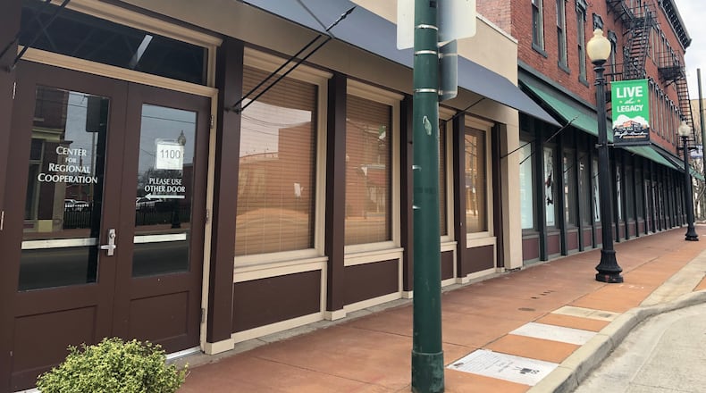 The storefront space at 1100 W. Third St. in the Wright Dunbar Business District. CORNELIUS FROLIK / STAFF