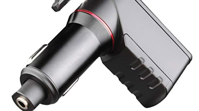 This Ztylus Stinger USB Emergency Escape Tool offers a charger, spring-loaded window breaker, seat belt cutter and dual USB ports. Amazon