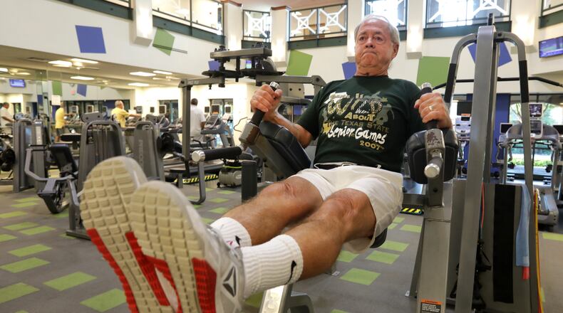 Ted Hart exercises at the Frisco Lakes Village Center in Frisco, TX, on Aug. 28, 2017. (Jason Janik/Dallas Morning News/TNS)
