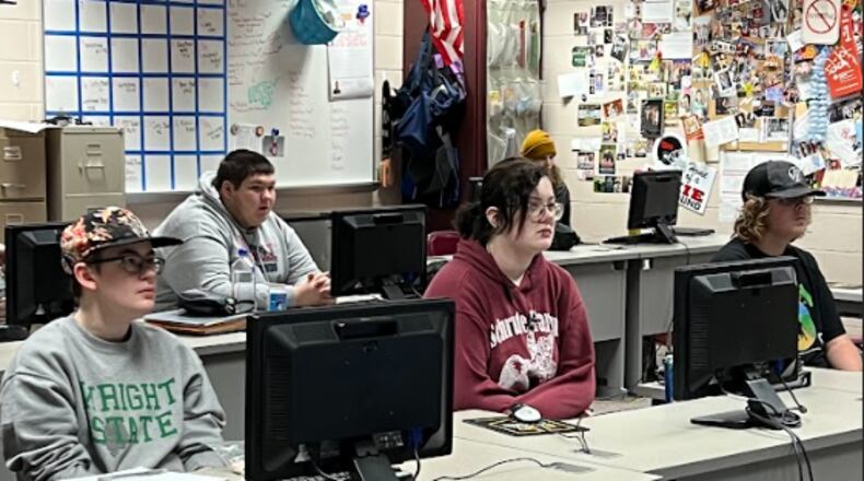 Dixie High School students in Mrs. Moses’ employability class take in the cybersecurity careers presentation as they consider career options after graduation from the New Lebanon school district. CONTRIBUTED PHOTO