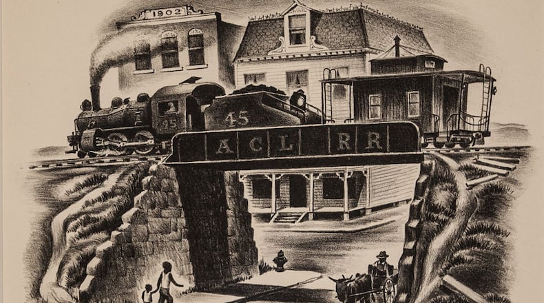 "Virginia Underpass", a 1950 lithograph print by Dayton Society of Artists Charter Member Edward R. Burroughs, is on view as part of an exhibit featuring the permanent collection. CONTRIBUTED