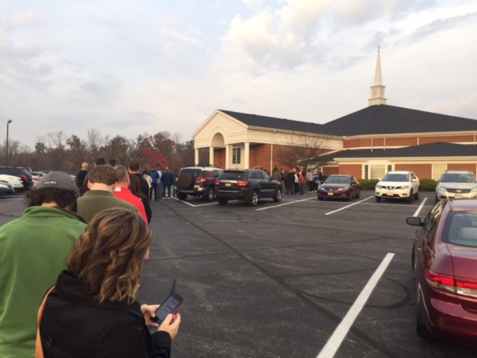 Mark Weinstein, Executive Director of Public Relations at Cedarville University, waits to vote at Victory Temple in Fairborn on Tuesday morning, Nov. 8, 2016. CONTRIBUTED