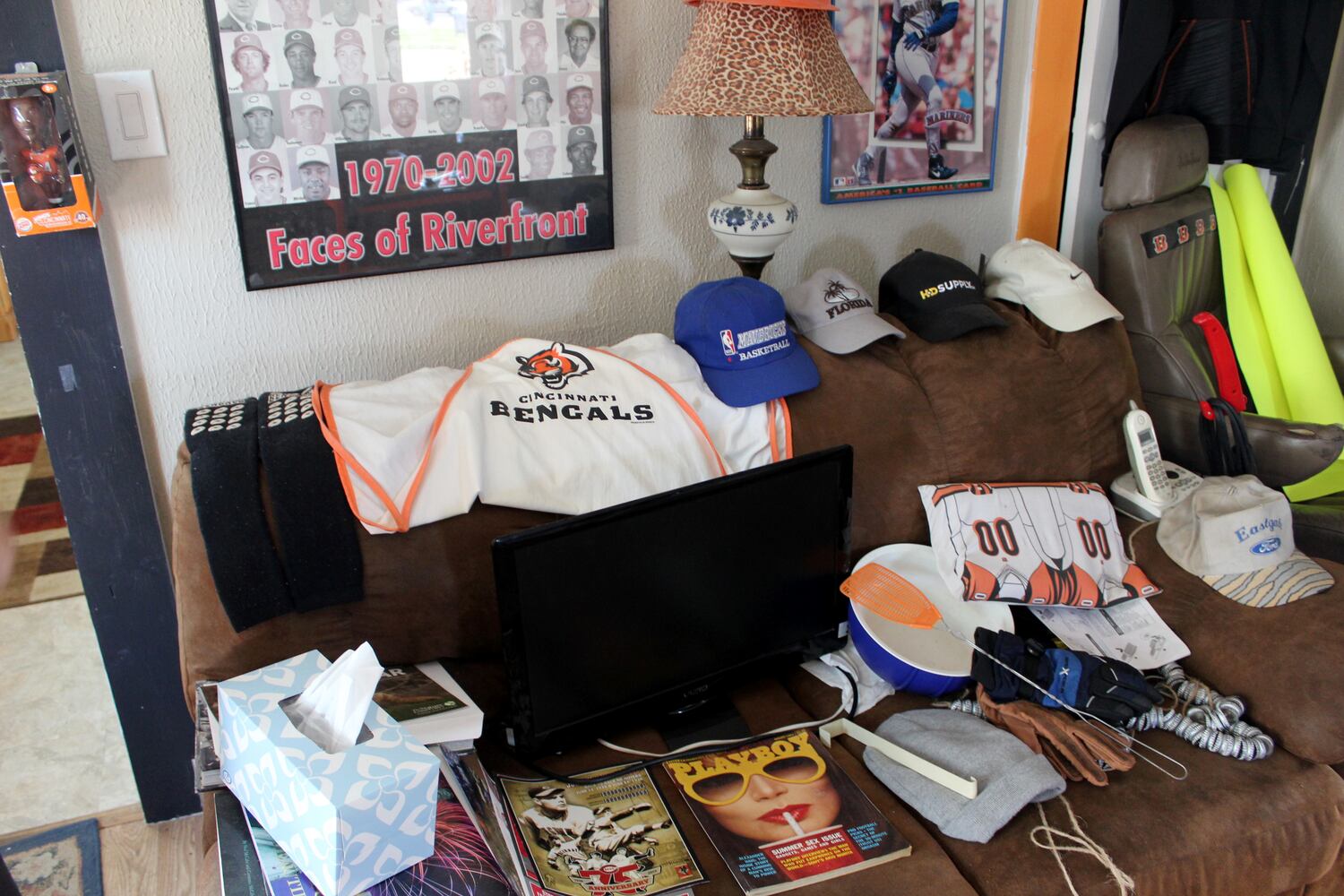 This is the man who lives in the “Bengals MAN CAVE” across from Dot’s Supermarket