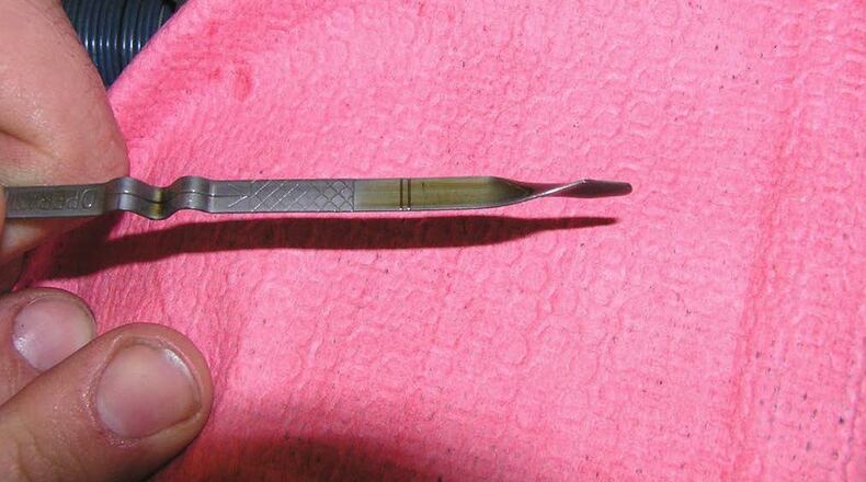 The oil level should be checked regularly because even new vehicles use some oil; the level should not be allowed to drop more than one quart to prevent possible engine damage. James Halderman photo