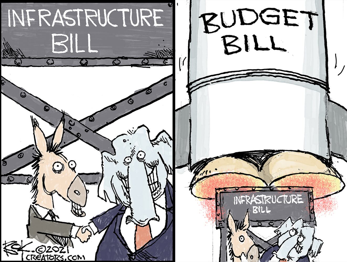 Week in cartoons: Cuomo resigns, infrastructure bill and more