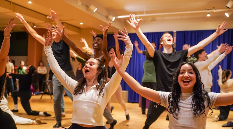 Members of Muse Machine, seen here in rehearsal for the organization's 2025 production of "Cats," will reunite for a summer concert titled "Dancing in the Moonlight" Wednesday, Aug. 13 at the Victoria Theatre. PHOTO COURTESY OF MUSE MACHINE
