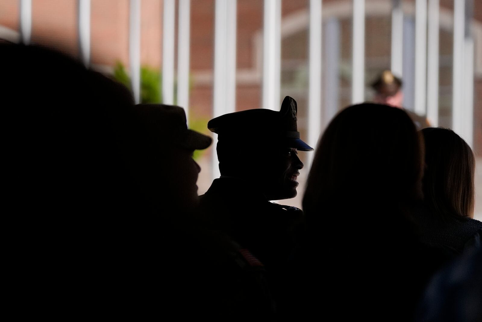 Col. J.D. Evans smiles during a ceremony at Fort Benning, honoring new namesake on Wednesday, April 16, 2025, in Fort Benning, Ga. (AP Photo/Brynn Anderson)