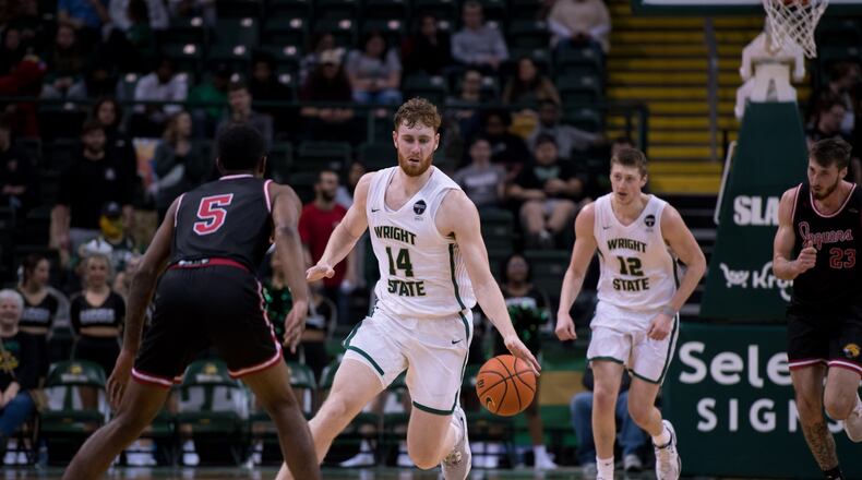 Wright State's Brandon Noel brings the ball up court during a game last season at the Nutter Center. Wright State Athletics photo