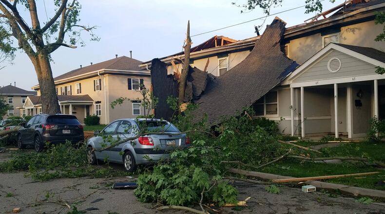 Approximately 150 homes in the Prairies at Wright Field housing area were damaged, some significantly, during the storm that passed through the Dayton area late on May 27. (U.S. Air Force photo/Wes Farnsworth)