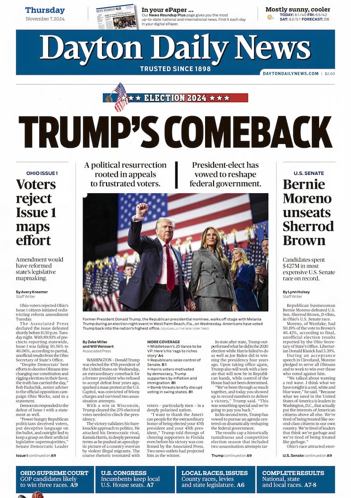 Election results front pages