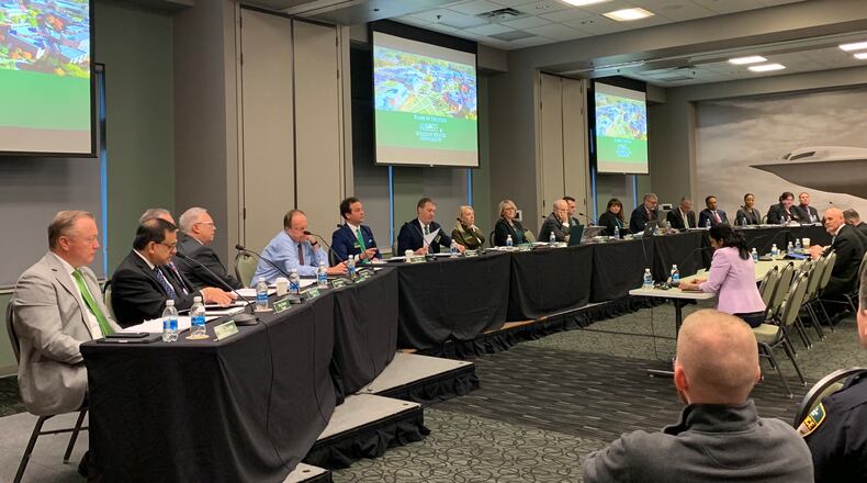 Wright State University trustees and administrators go through the agenda at the WSU Board of Trustees meeting Dec. 15, 2023. LONDON BISHOP/STAFF