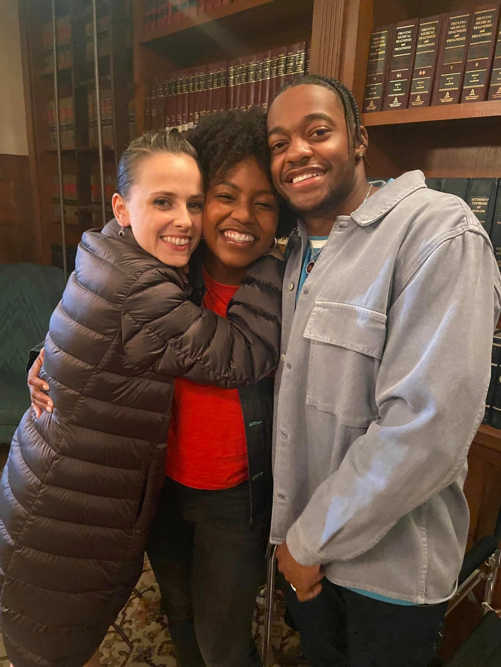 Left to right: Pauline Chalamet (Kimberly), Renika Williams (Willow) and Christopher Myer (Canaan) on the set of the HBO Max series "The Sex Lives of College Girls." CONTRIBUTED