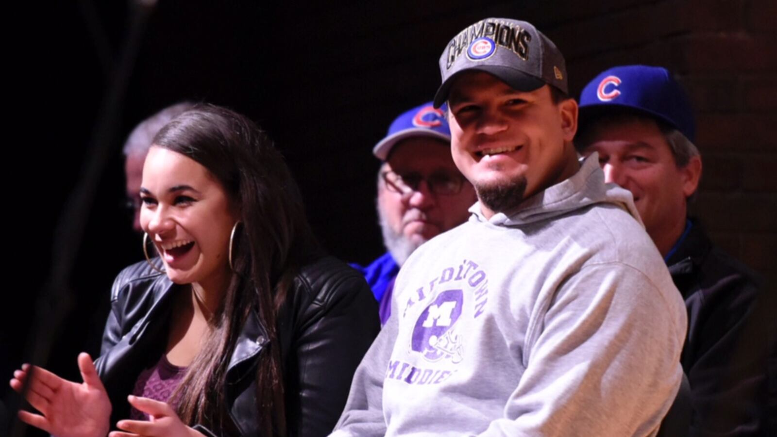 Kyle Schwarber, a Middletown native and member of the 2016 World Series champion Chicago Cubs, met with Middletown High School students Tuesday, Nov. 22. 