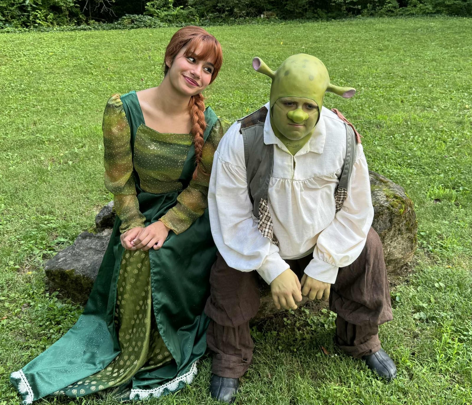 Sophia Harvey (Princess Fiona) and TJ Montgomery (Shrek) appear in Epiphany Lutheran Church's production of "Shrek: The Musical." Photo by Megan Wean Sears