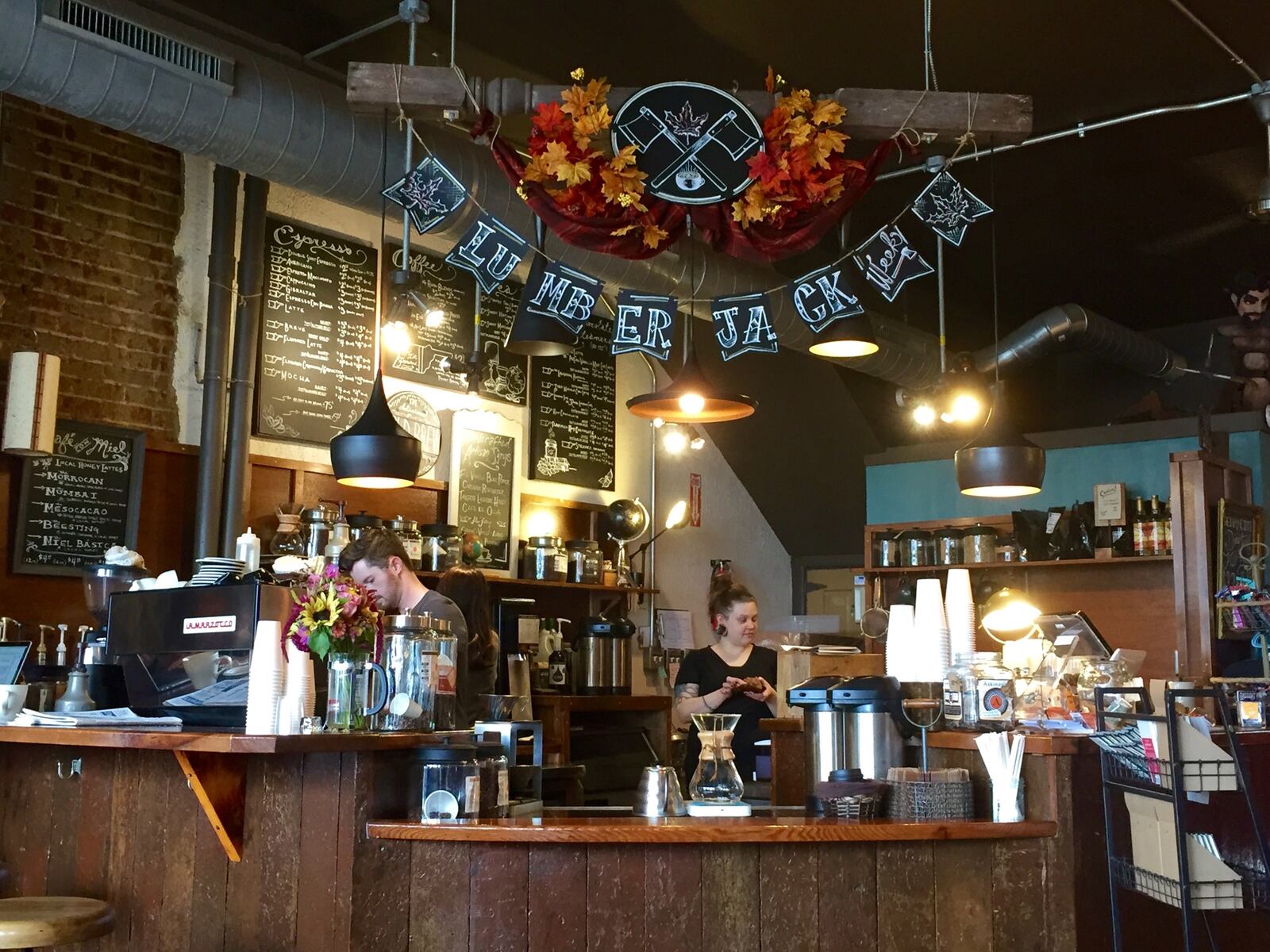 The Lumberjack latte from Ghostlight Coffee in Dayton offers all the familiar flavors of fall without relying on pumpkin. Instead, cinnamon and maple flavors take the forefront in this comforting, cozy drink.