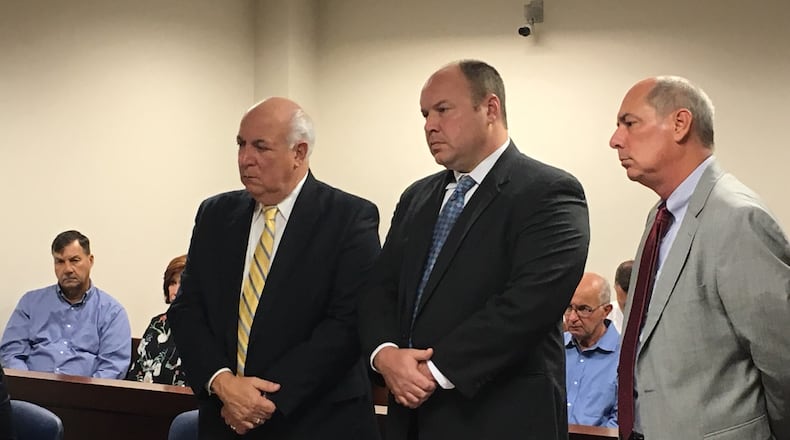 Thomas Betz (center), the son of former Miami Valley Crime Lab director Ken Betz, was sentenced to five years of probation on Friday, Sept. 28, 2018, after previously pleading guilty to marijuana cultivating and trafficking charges.