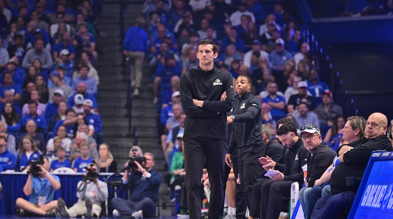 Wright State's Clint Sargent watches from the sideline during the Raiders' game at Kentucky at Rupp Arena on Nov. 4. Joe Craven/Wright State Athletics