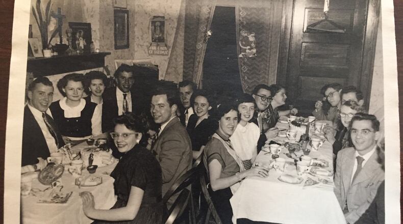 Holidays were celebrated together. Pictured is the group's annual Thanksgiving party from 1953. CONTRIBUTED
