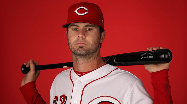 GOODYEAR, AZ - FEBRUARY 18: Jesse Winker #33 of the Cincinnati Reds poses for a portait during a MLB photo day at Goodyear Ballpark on February 18, 2017 in Goodyear, Arizona. (Photo by Christian Petersen/Getty Images)