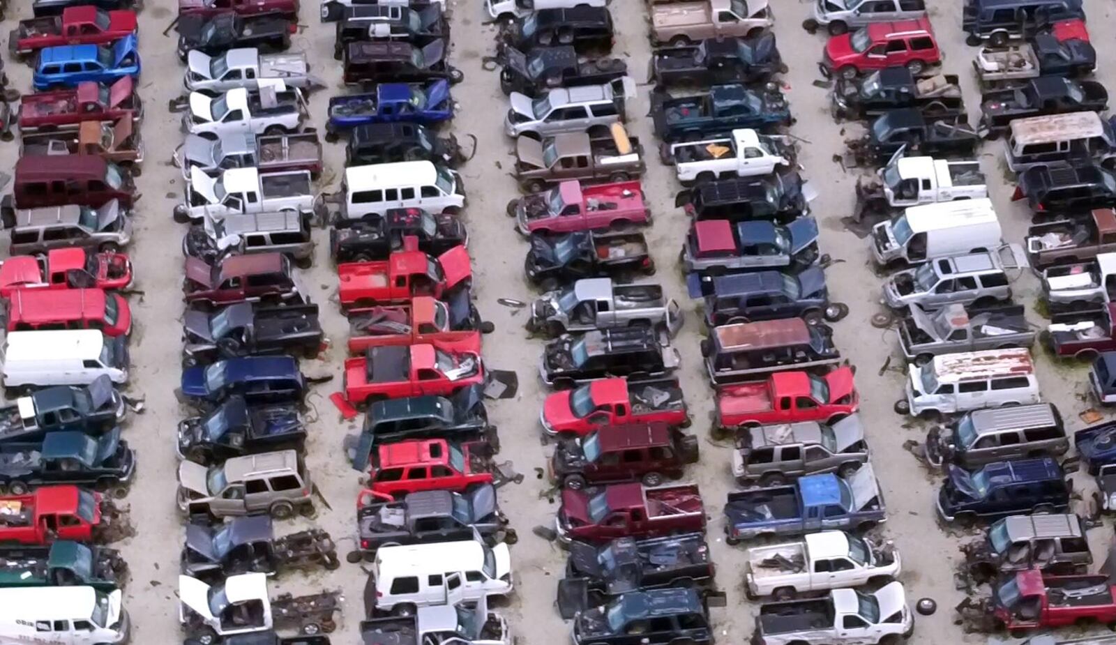 Aerial view of LKQ Pick-your-part lot in Dayton.  More than 10 million vehicles are recycled each year in the U.S.   TY GREENLEES / STAFF