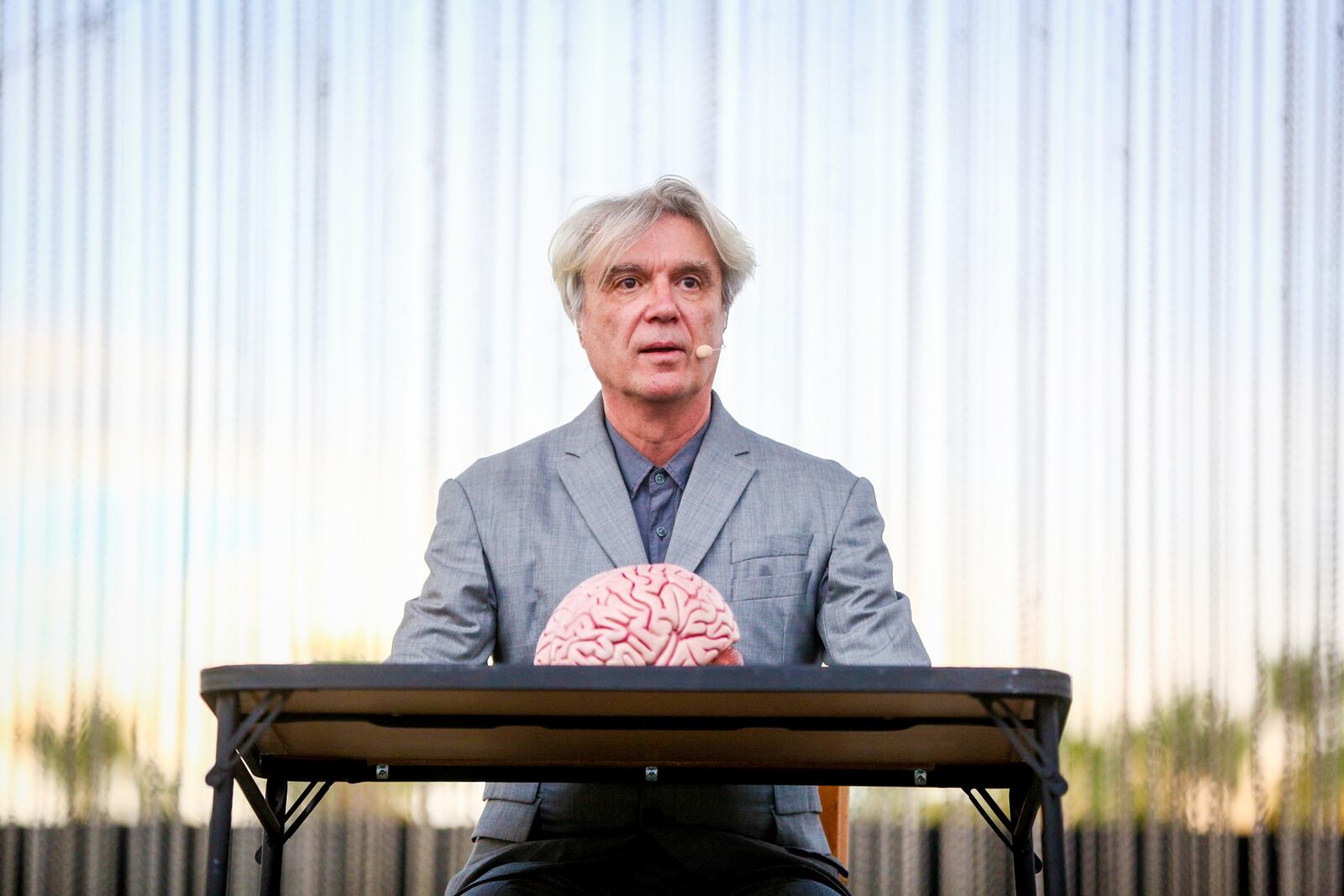INDIO, CA - APRIL 21:  David Byrne performs onstage during the 2018 Coachella Valley Music And Arts Festival at the Empire Polo Field on April 21, 2018 in Indio, California.  (Photo by Rich Fury/Getty Images for Coachella)