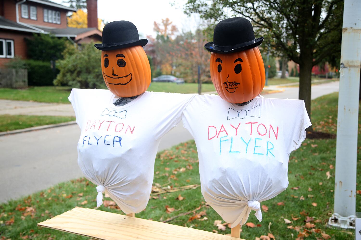 PHOTOS: ‘I’ll take murder hornets for $200 Alex,’ Oakwood’s Scarecrow Row displays creative Halloween fun