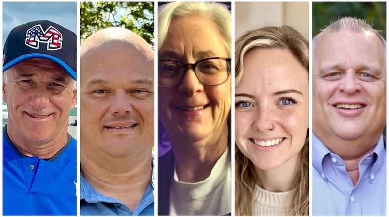 Miamisburg School District candidates include Christopher Amsler, Chris Keilholz, Ann Niess, Shelbi Nunery and Ryan Riddell.