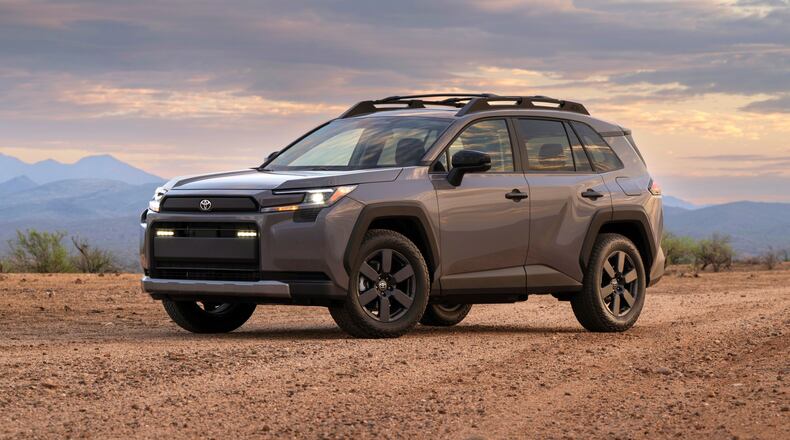 This photo provided by Toyota shows the 2026 RAV4. The redesigned RAV4 is better than ever thanks to improved technology features and a standard hybrid powertrain that gets up to a Toyota-estimated 44 mpg combined. (Courtesy of Toyota Motor Sales U.S.A. via AP)