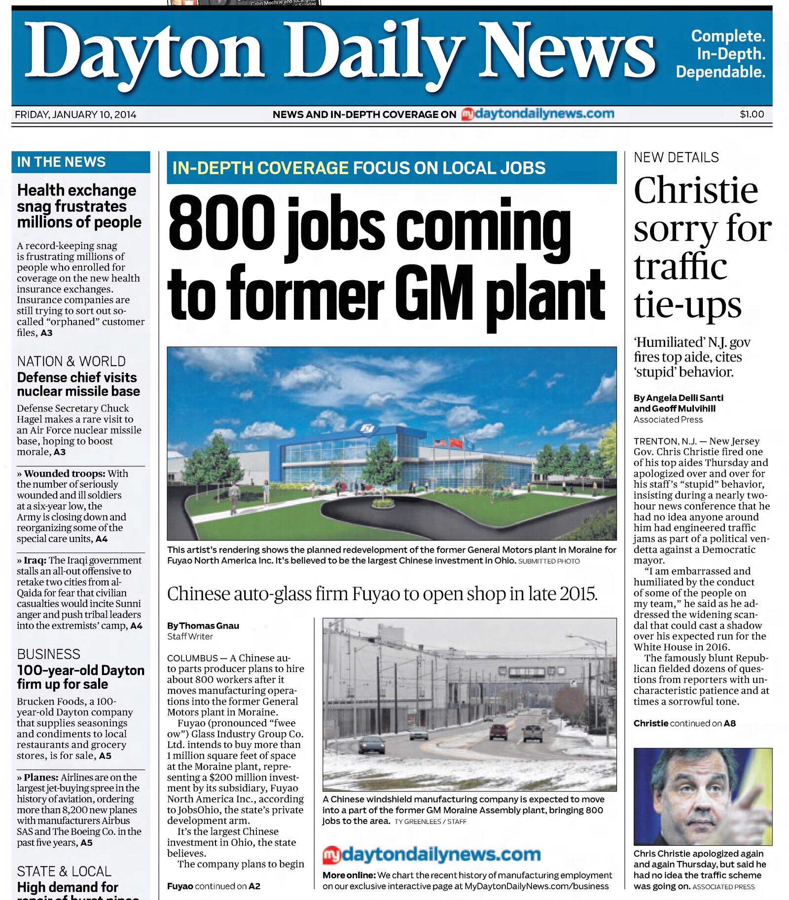 On this date: Fuyao announced 800 jobs coming to former GM plant 10 years ago. DAYTON DAILY NEWS ARCHIVES