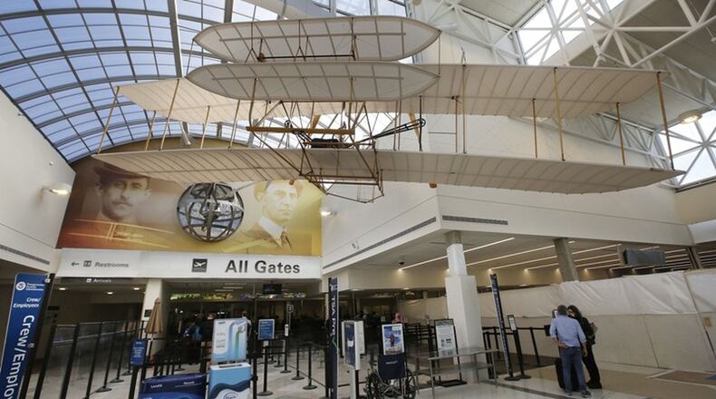 Passenger traffic at the Dayton International Airport has declined by about 95%, officials say. TY GREENLEES / STAFF