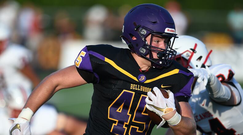 Bellbrook's Nick Etienne runs the ball during a game earlier this season. Nick Falzerano/CONTRIBUTED