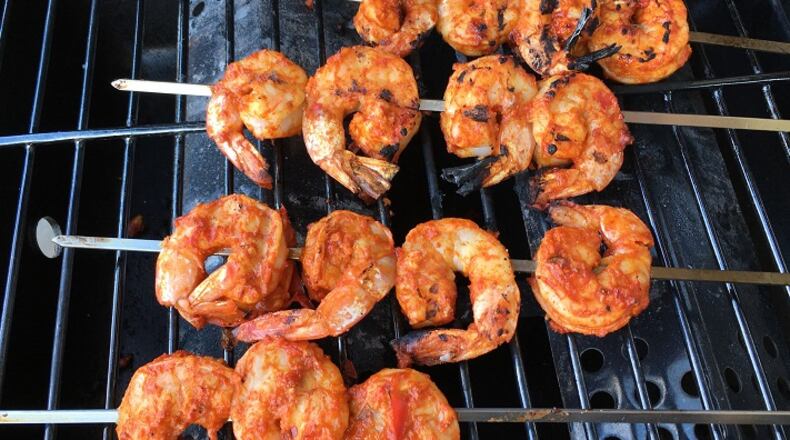 Malagueta Jumbo Shrimp from "Brazilian Barbecue & Beyond," by David Ponte, Jamie Barber and Lizzy Barber. (Lee Dean Svitak/Minneapolis Star Tribune/TNS)