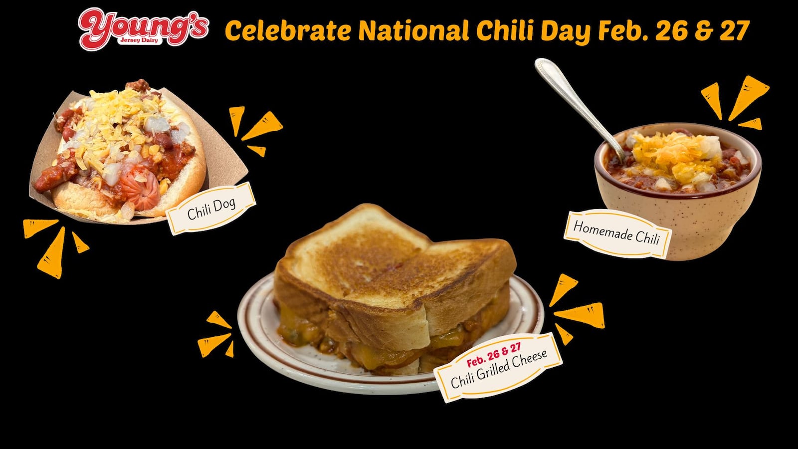 Young’s Jersey Dairy will celebrate National Chili Day with three special menu items. PHOTO COURTESY YOUNG'S JERSEY DAIRY