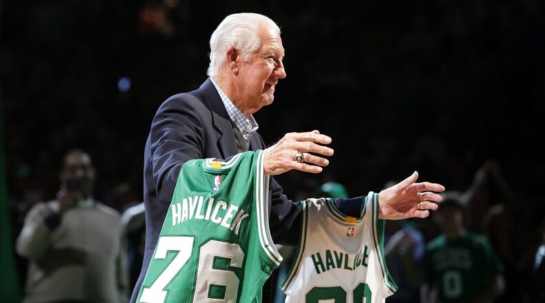 Havlicek at TD Garden on April 13, 2016 in Boston, Massachusetts.