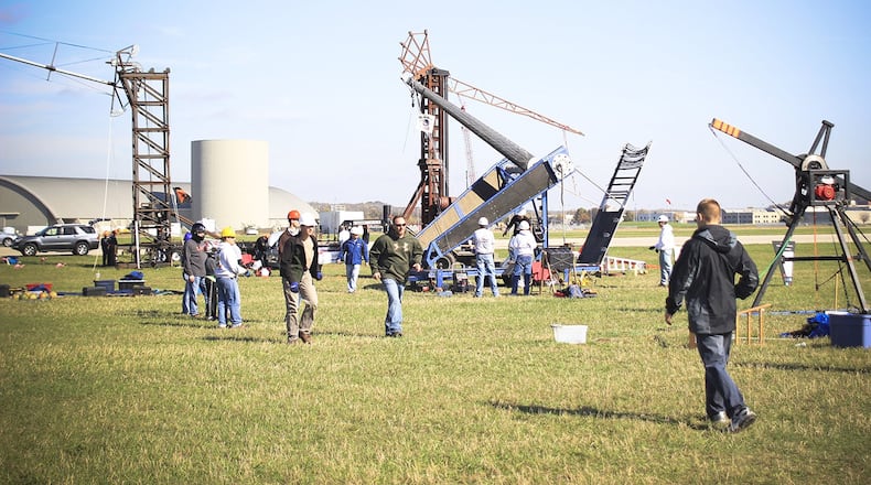 A file photo of the 13th annual Pumpkin Chuck, at the National Museum of the U.S. Air Force flight line. Open to the public, the next pumpkin chuck event will be Oct. 15. (Air Force file photo)