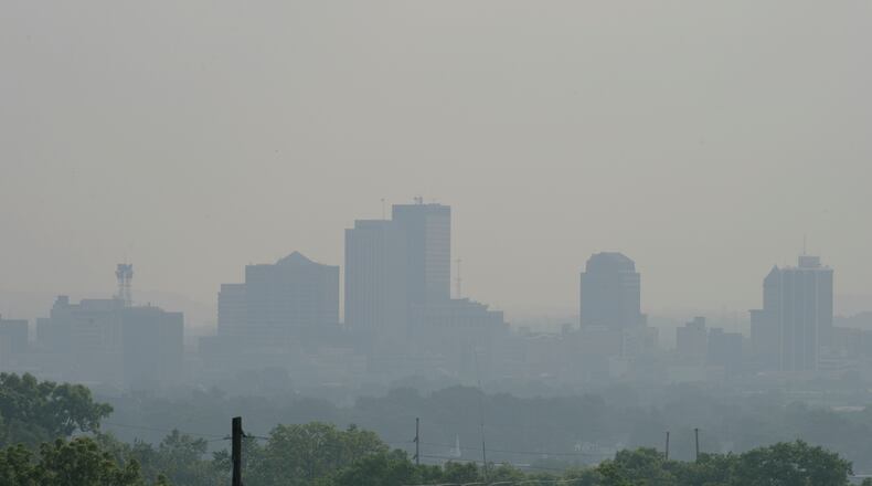 This view is from the Germantown Hill area on the southwest side of Dayton.