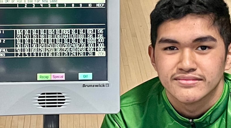 Northmont sophomore Devin Sun rolled his first career 300 game Monday - Contributed