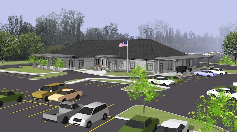 A digital illustration of the new Tobias Funeral Home, which will replace the existing facility at 5471 Far Hills Ave. in Washington Twp. The business,  which was founded in 1941, was purchased by Service Corporation International in 2010. CONTRIBUTED