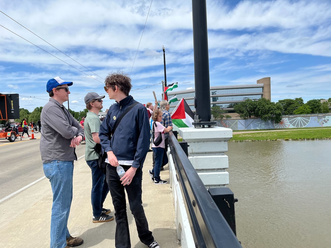 NATO Protesters on the Main Street Bridge