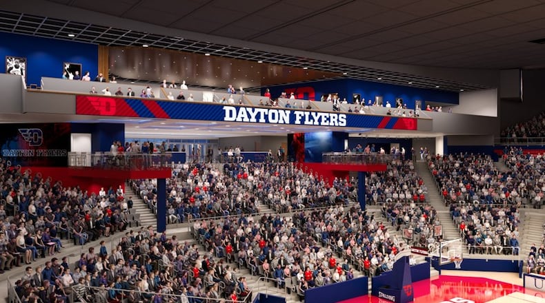 Work will immediately begin on the University of Dayton Arena’s $72 million renovation, officials said. This is a rendering of the planned changes. CONTRIBUTED