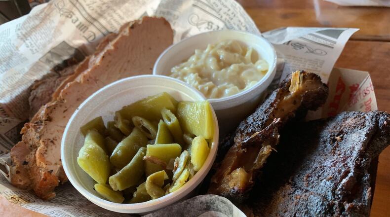 Combo platters are the way to go, with choices of meat that include turkey, pulled pork, tri tip, hot link or smoked wings. FILE PHOTO