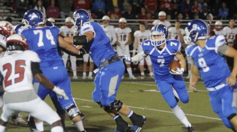 The Miamisburg football program will receive a gift today as Miamisburg High School football manager Patrick Parin, a special needs student, presents water tables he built for his Eagle Scout project. The tables will be used on the Miamisburg Middle School practice fields, according to Jason Shade, assistant supervisor of athletics for the school district. FILE PHOTO