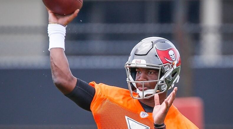 Tampa Bay Buccaneers quarterback Jameis Winston participates in an OTA practice session at One Buccaneer Place in Tampa, Fla., on Thursday, June 1, 2017. (Loren Elliott/Tampa Bay Times/TNS)