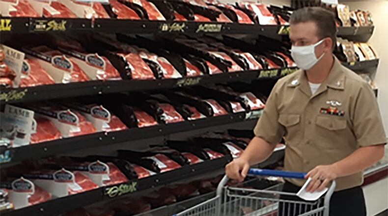 A customer shops at the Naval Base Norfolk, Va., commissary. Defense Commissary Agency photo/Michael Cerny