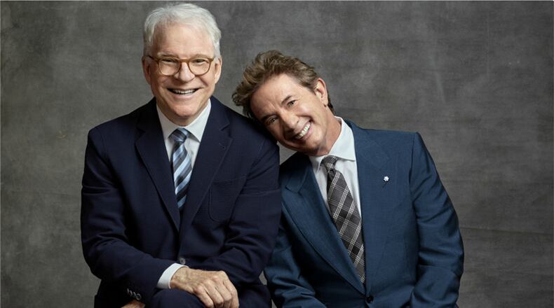 Steve Martin (left) and Martin Short, who appear alongside Selena Gomez in the hit Hulu original series, “Only Murders in the Building,” bring their live musical variety show to Fraze Pavilion in Kettering on Saturday, May 28.