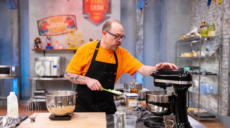 Centerville resident Chad Conklin, a culinary instructor at Marshall High School in Middletown, was a contestant on Food Network’s “Halloween Baking Championship.” PHOTO BY ROB PRYCE