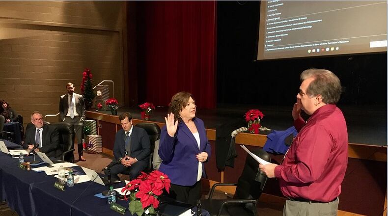 Margaret Baker, longtime Butler County United Way president and CEO, was appointed to the Hamilton school board on Thursday night, Dec. 12, 2019. (Michael Clark/Staff)
