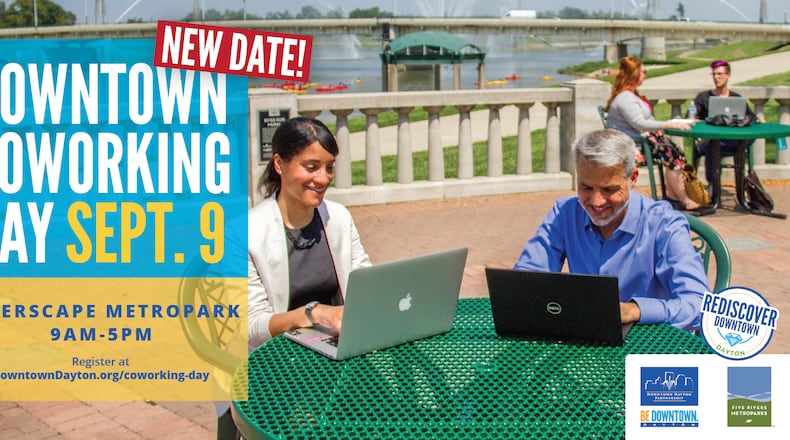 Downtown Dayton Partnership's Downtown Coworking Day at RiverScape MetroPark has been postponed to Thursday, Sept.