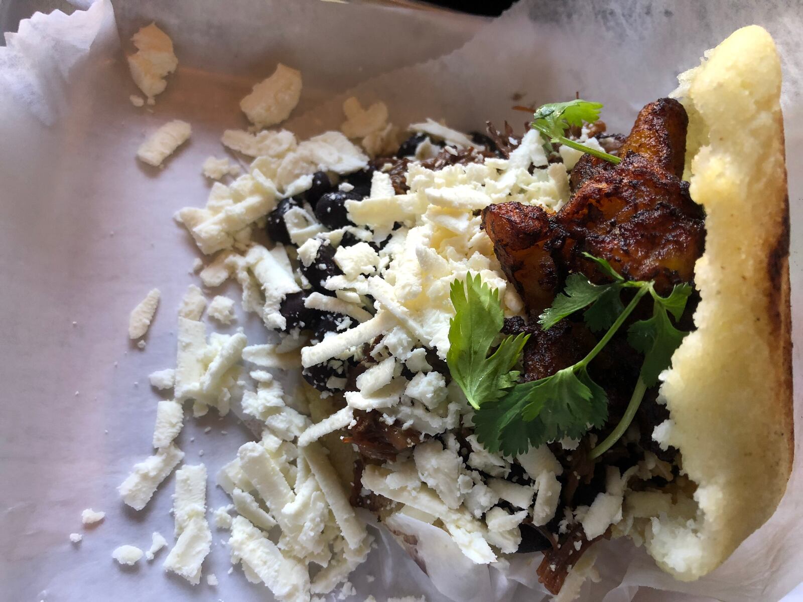 Latin Arepas is located with in Bar Granada on Monument Avenue on Dayton. Arepas are $10 each.