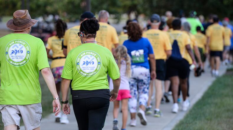 Participants of the 2022 Air Force Marathon have the choice to walk the 5K, 10K or half-marathon course. The marathon is scheduled for Sept. 17 at Wright-Patterson Air Force Base. U.S. AIR FORCE PHOTO/WESLEY FARNSWORTH